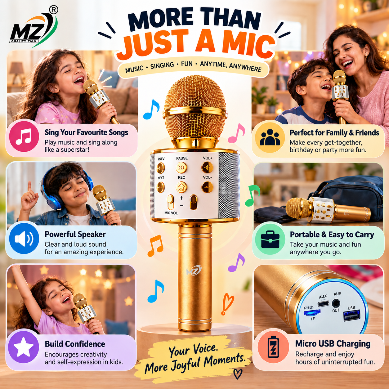 MZ MIC 12 Wireless Karaoke Microphone & Speaker
