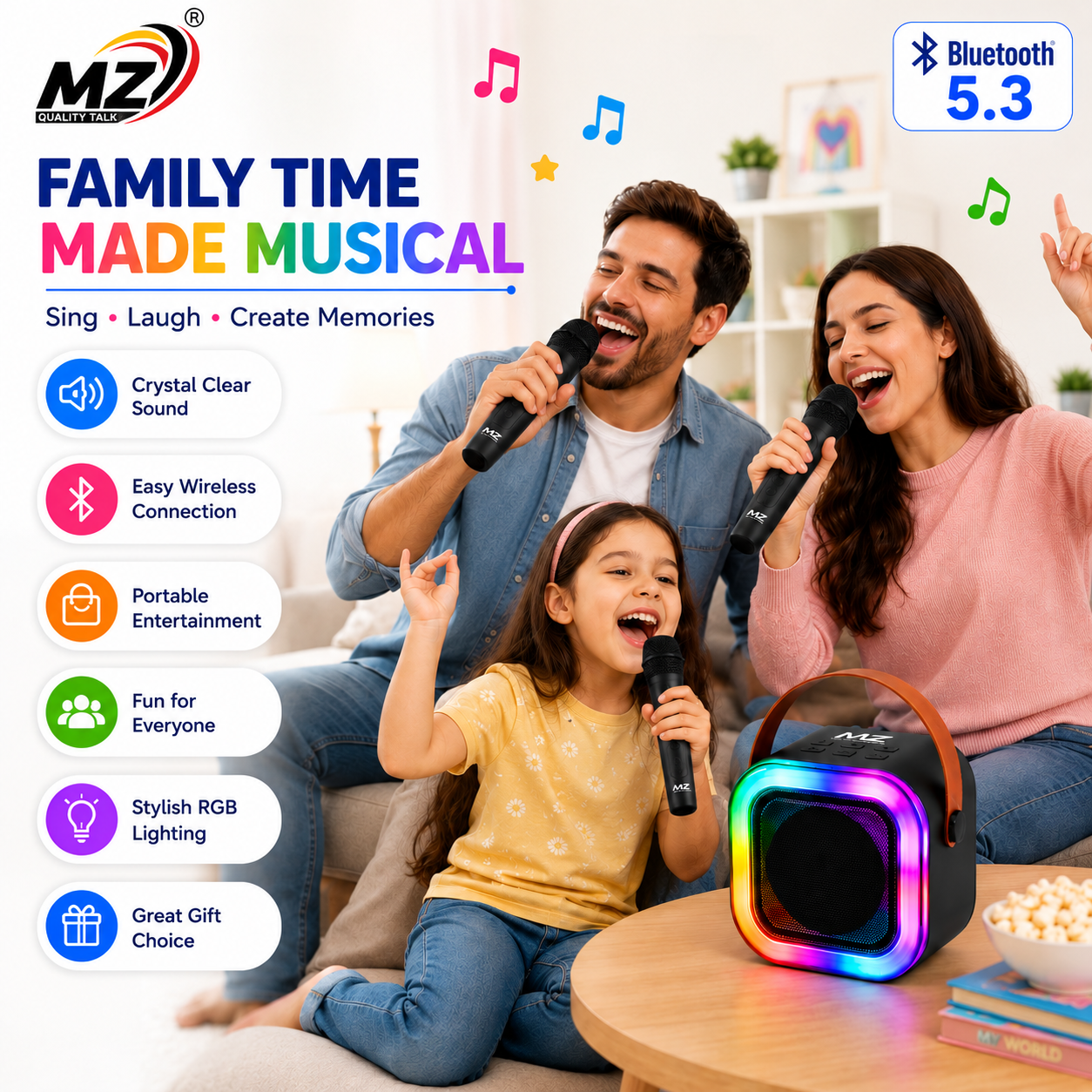 Wireless Karaoke Speaker with Wireless Microphone