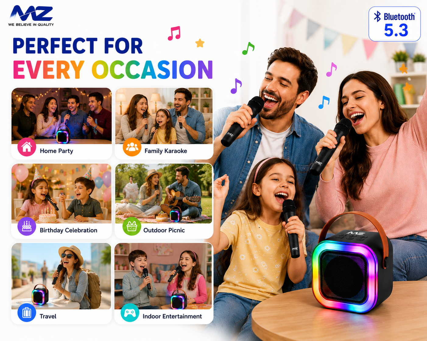 Wireless Karaoke Speaker with Wireless Microphone