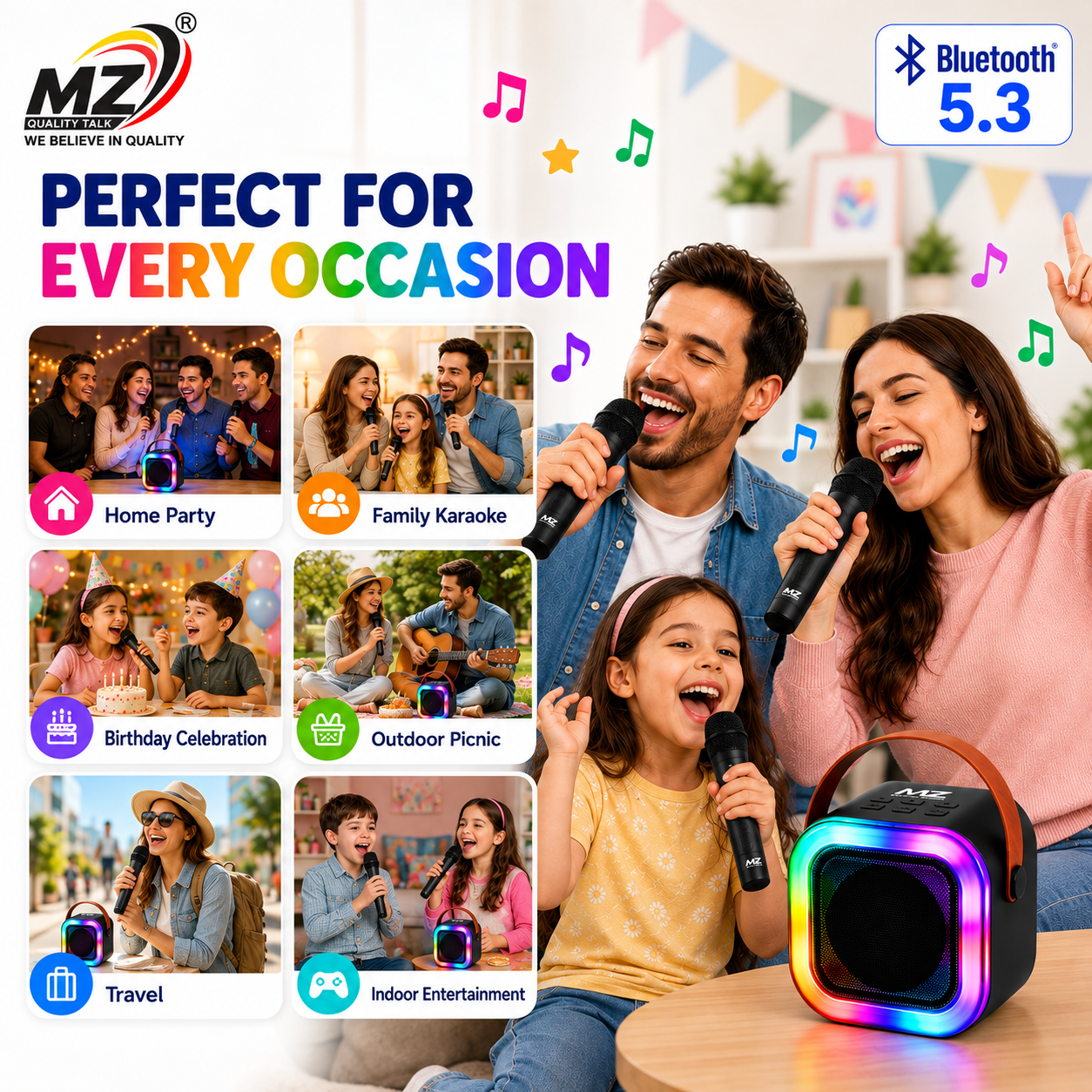 Wireless Karaoke Speaker with Wireless Microphone