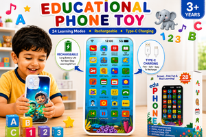 Educational Phone Toy for 2-12 Years Kids Rechargeable Type C 24 Modes Talking Baby Smart Phone Mobile